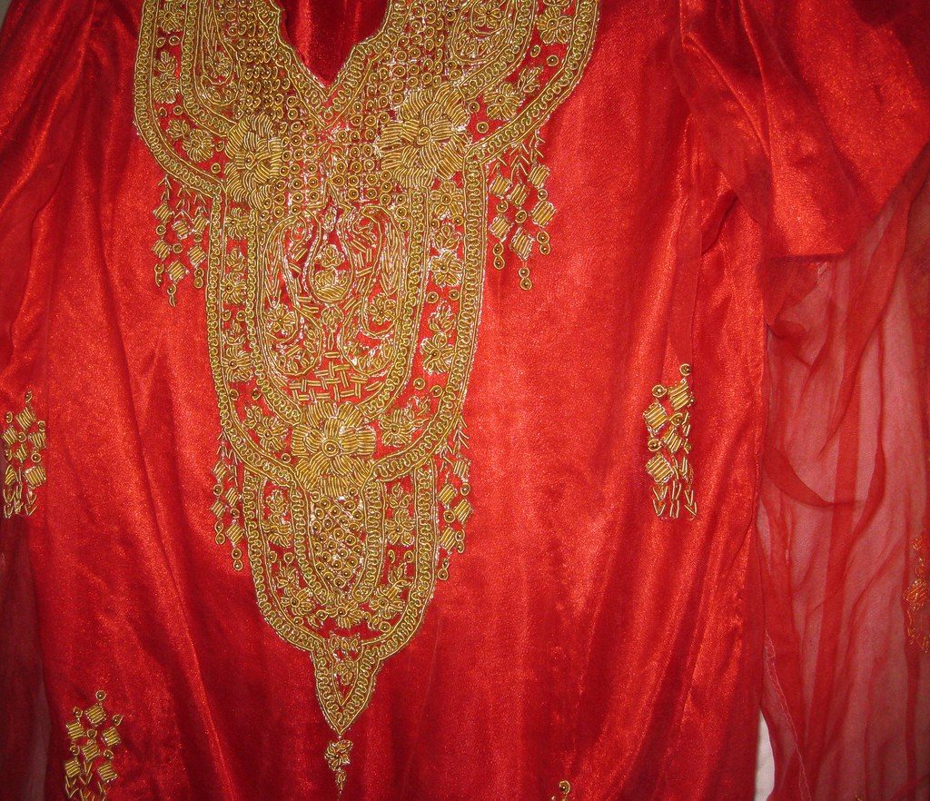 জরদৌসি কাজের থ্রি-পিস (আনস্টিচ)